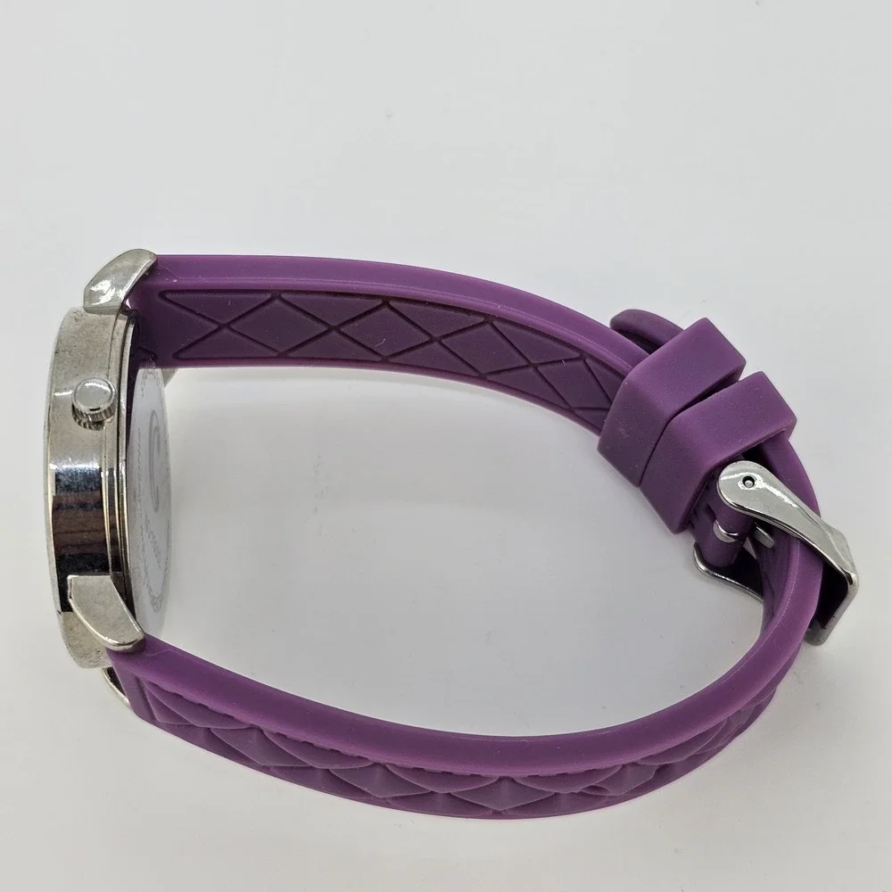 37MM Women Watch Always Late But Worth the Wait Purple Plastic Bands New Battery